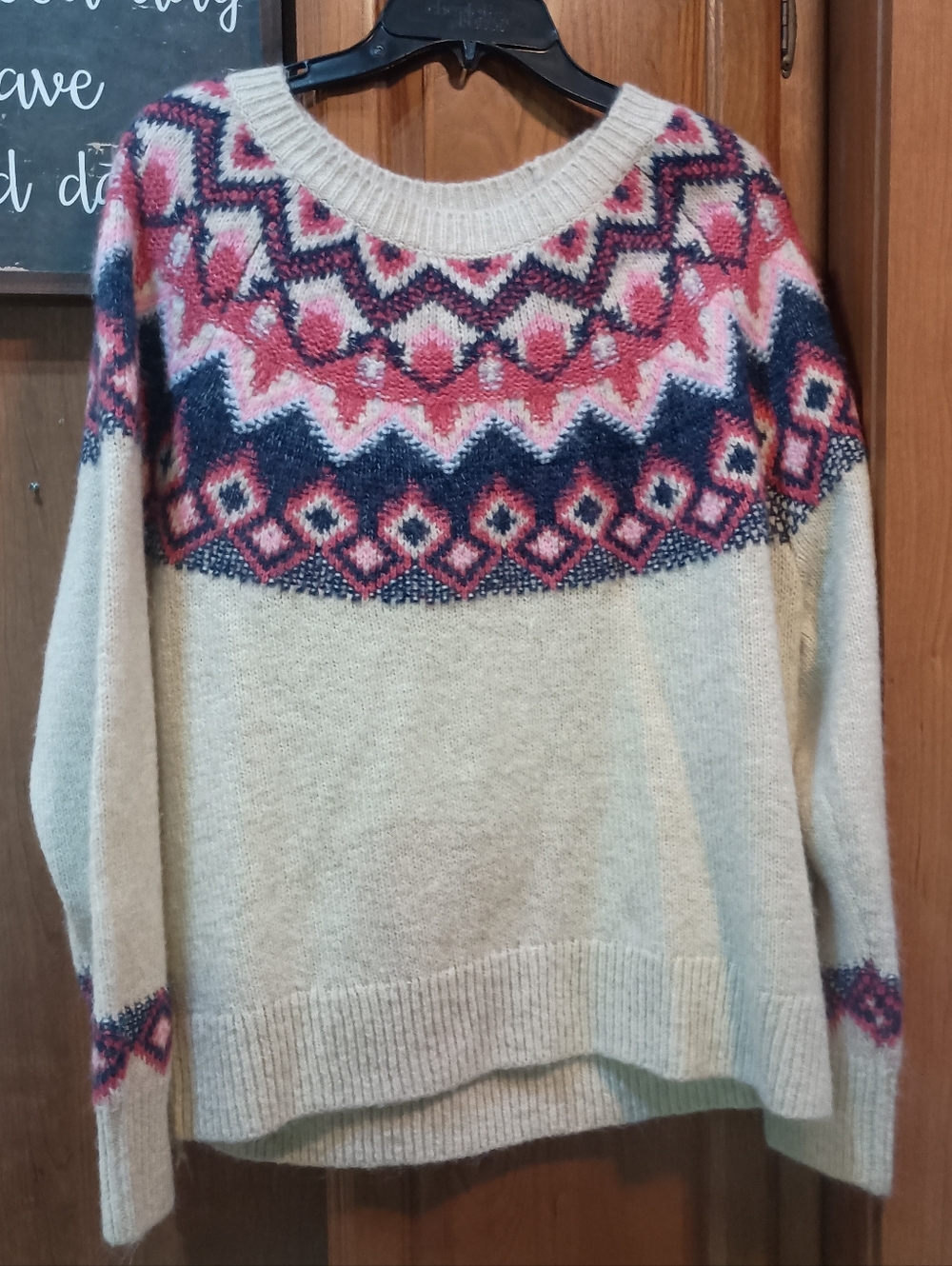 Old Navy Fair Isle Yoke Scoop Neck Pullover Sweater Large